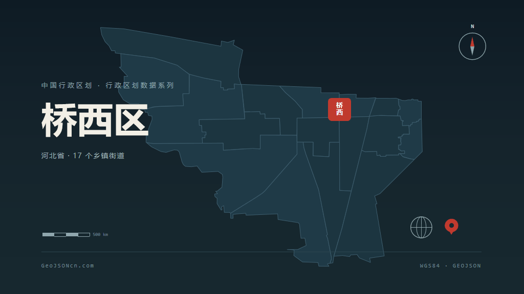 石家庄桥西区矢量行政区划地图
