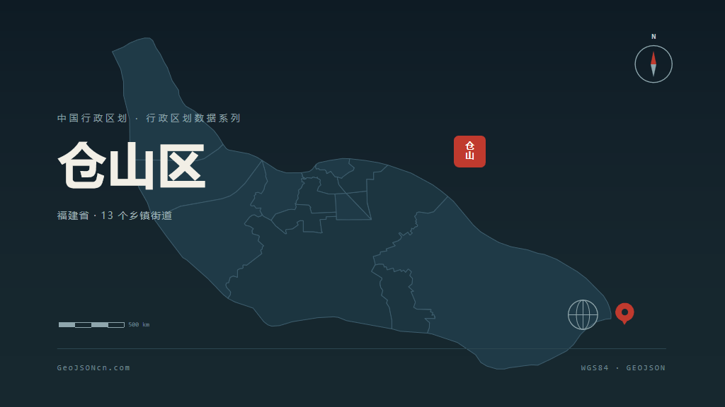 福州仓山区矢量行政区划地图