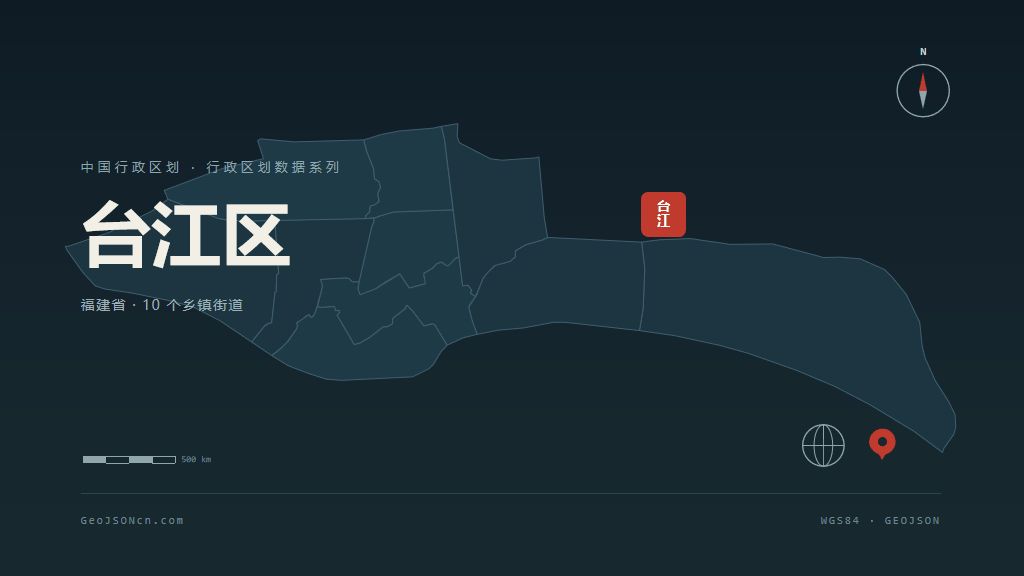 福州台江区矢量行政区划地图