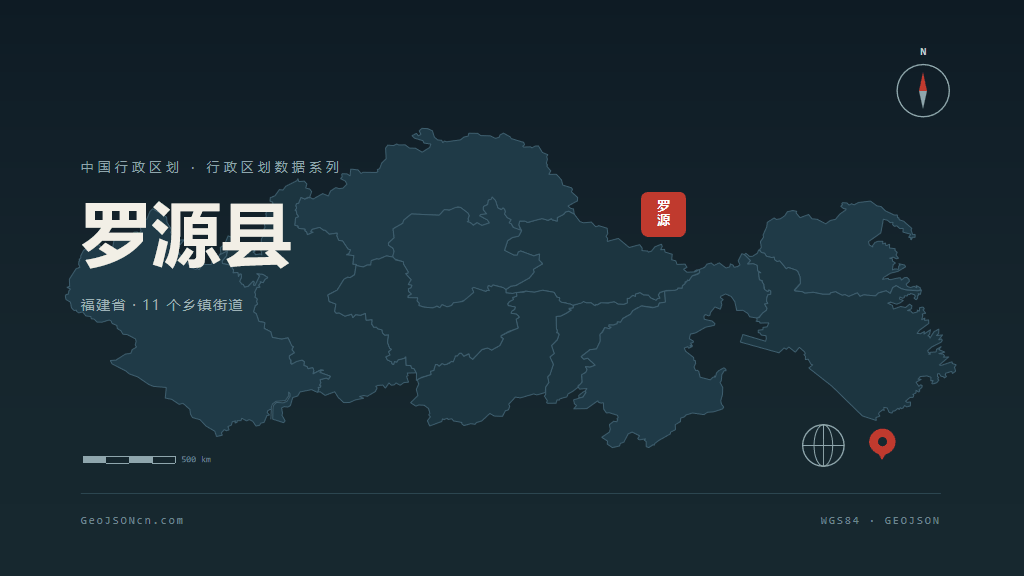 福州罗源县矢量行政区划地图