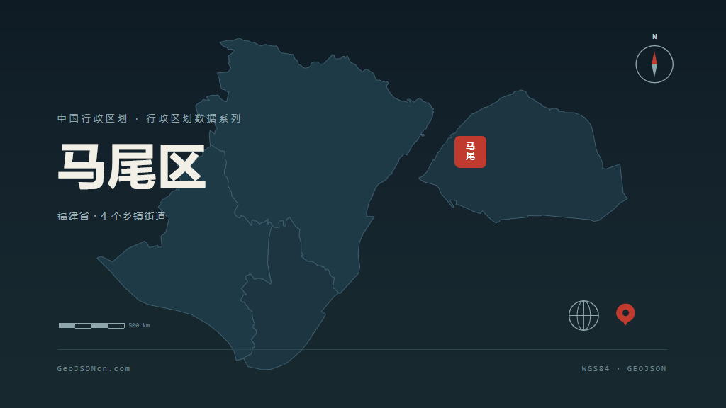 福州马尾区矢量行政区划地图
