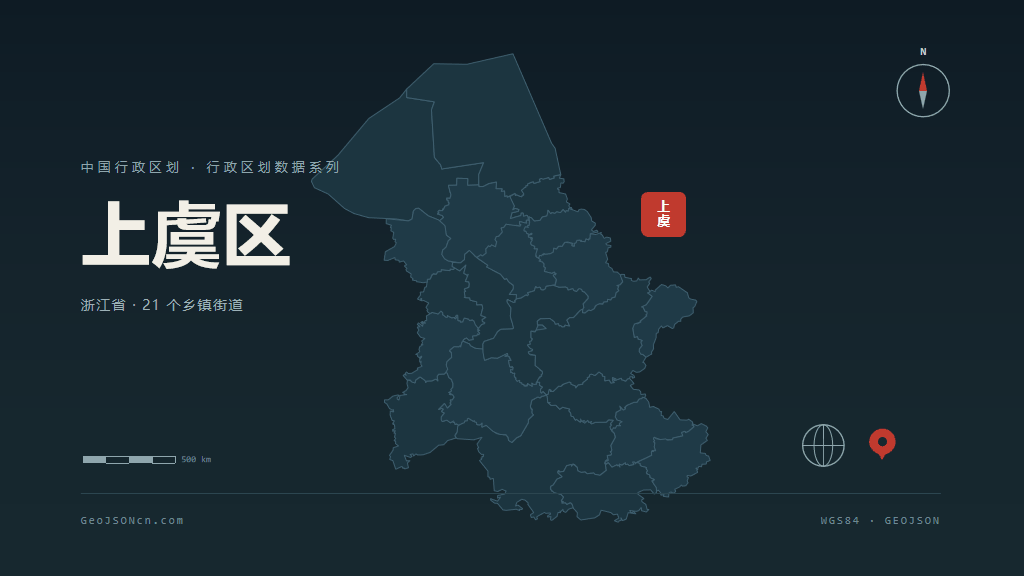 绍兴上虞区矢量行政区划地图