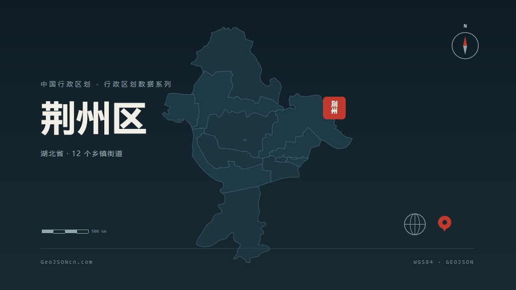 荆州荆州区矢量行政区划地图