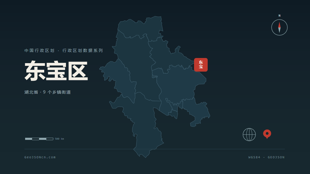 荆门东宝区矢量行政区划地图