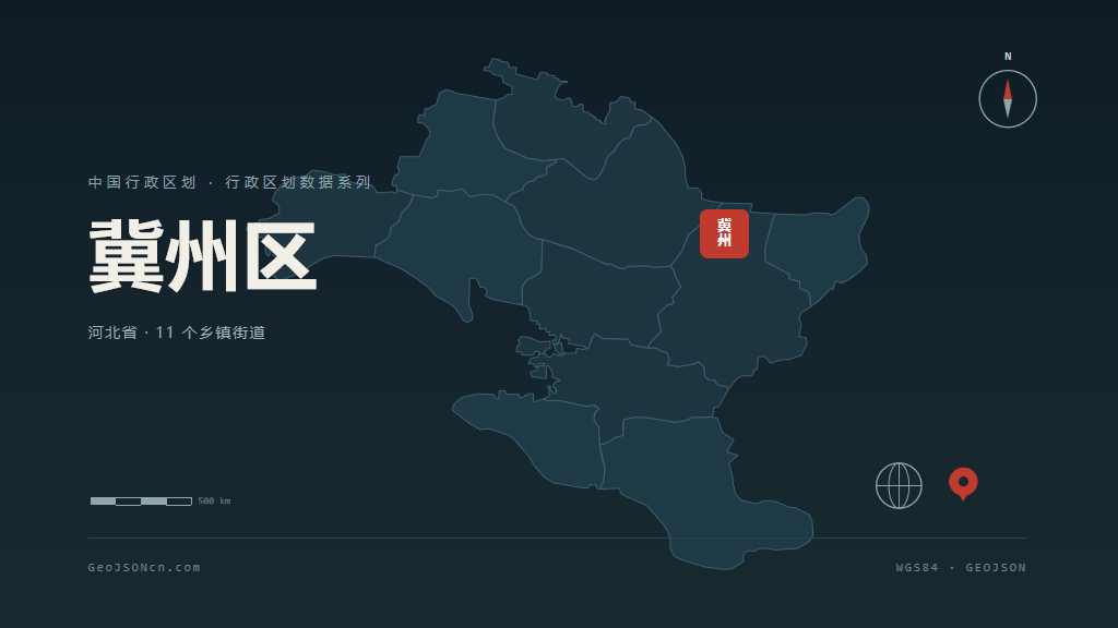 衡水冀州区矢量行政区划地图