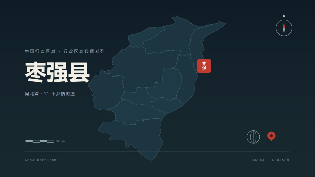 衡水枣强县矢量行政区划地图
