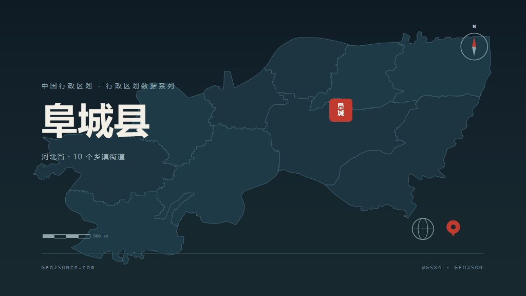 衡水阜城县矢量行政区划地图