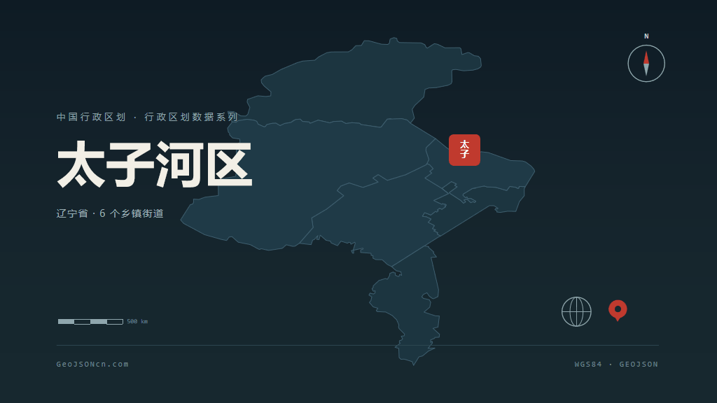 辽阳太子河区矢量行政区划地图