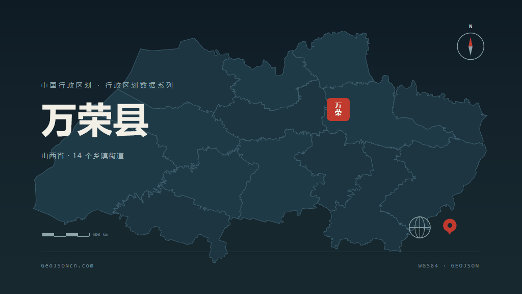 运城万荣县矢量行政区划地图