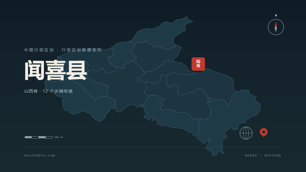 运城闻喜县矢量行政区划地图