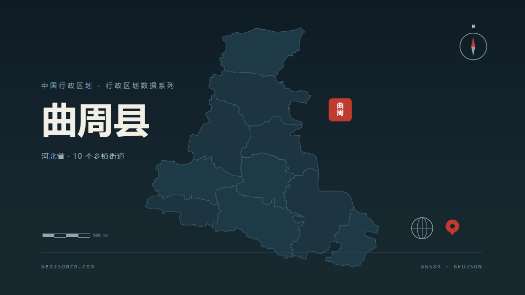 邯郸曲周县矢量行政区划地图