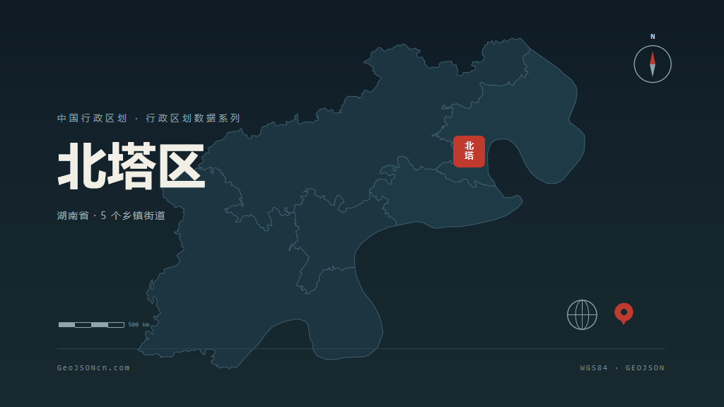 邵阳北塔区矢量行政区划地图
