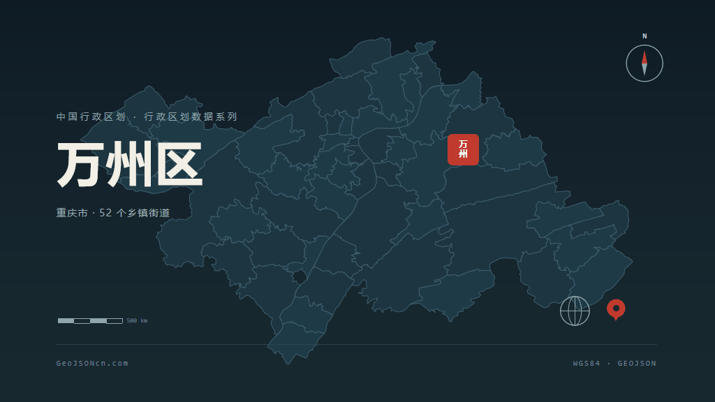 重庆万州区矢量行政区划地图