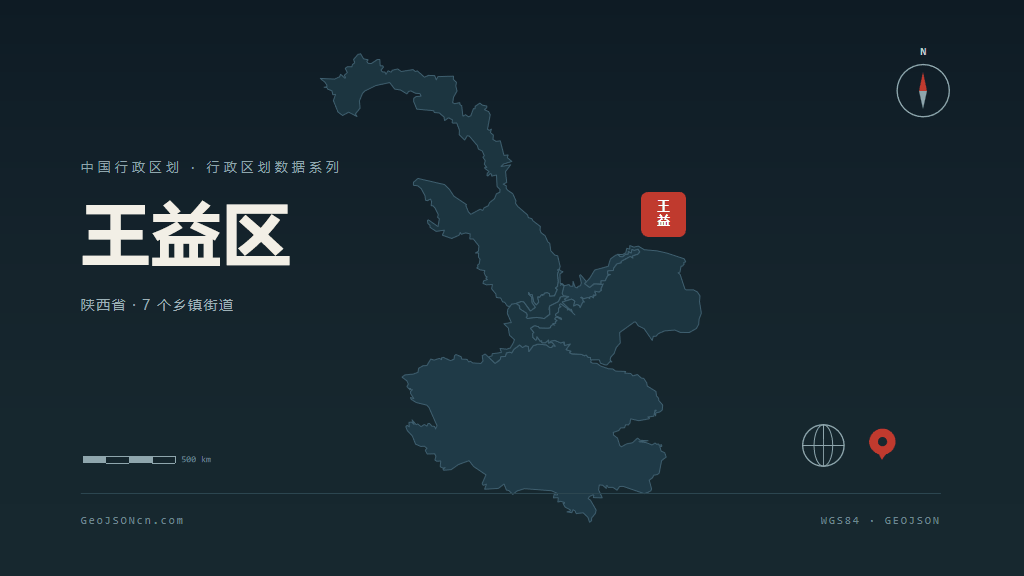 铜川王益区矢量行政区划地图
