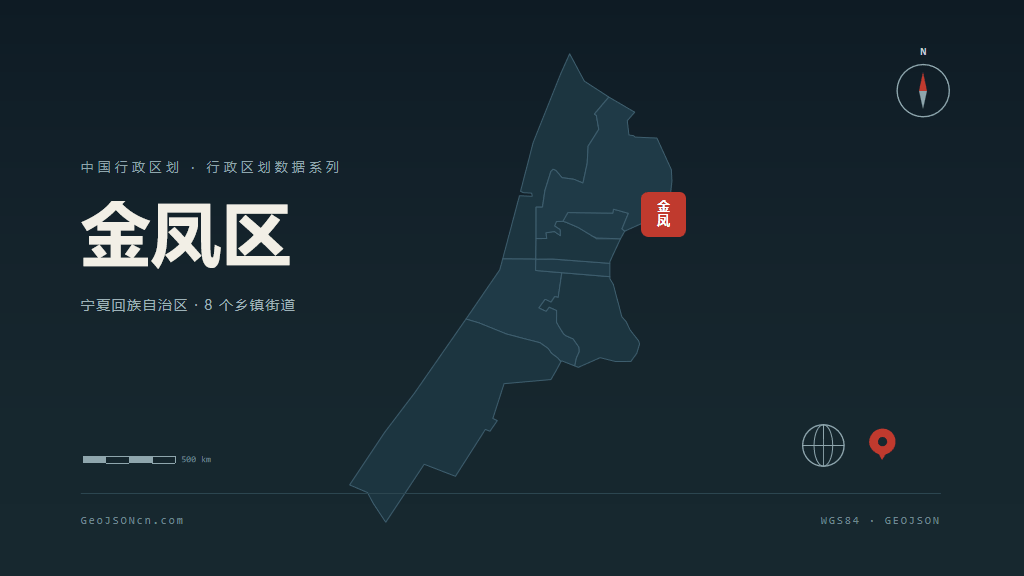 银川金凤区矢量行政区划地图
