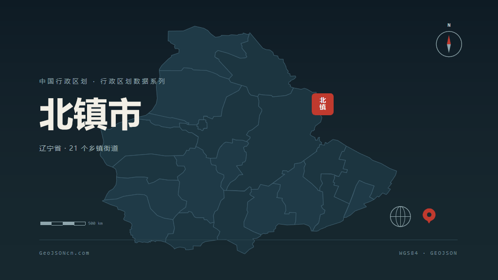 锦州北镇矢量行政区划地图