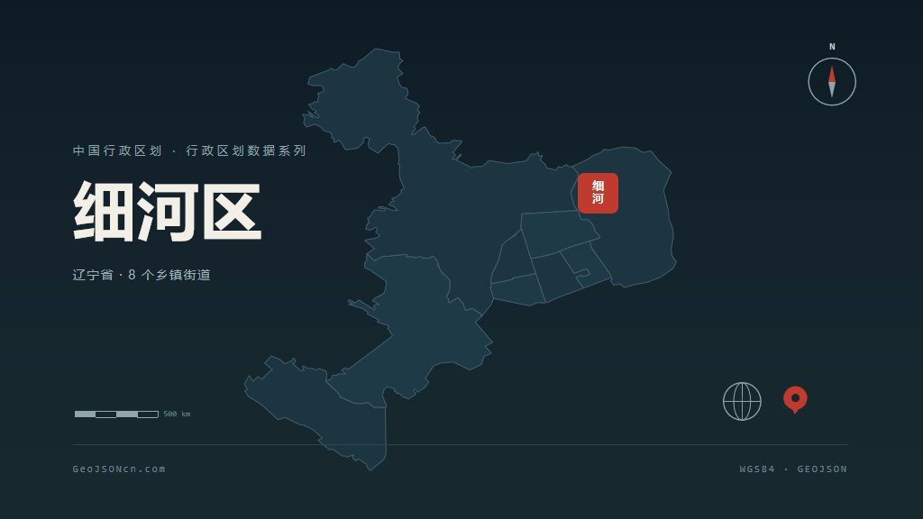 阜新细河区矢量行政区划地图