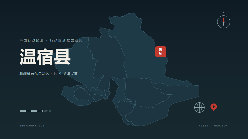 阿克苏地区温宿县矢量行政区划地图