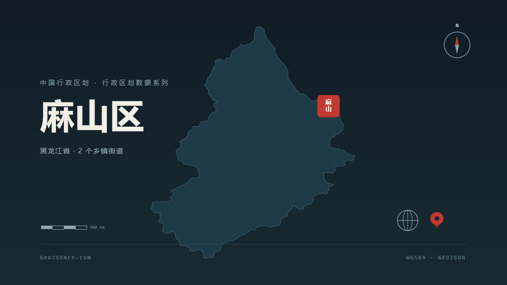 鸡西麻山区矢量行政区划地图