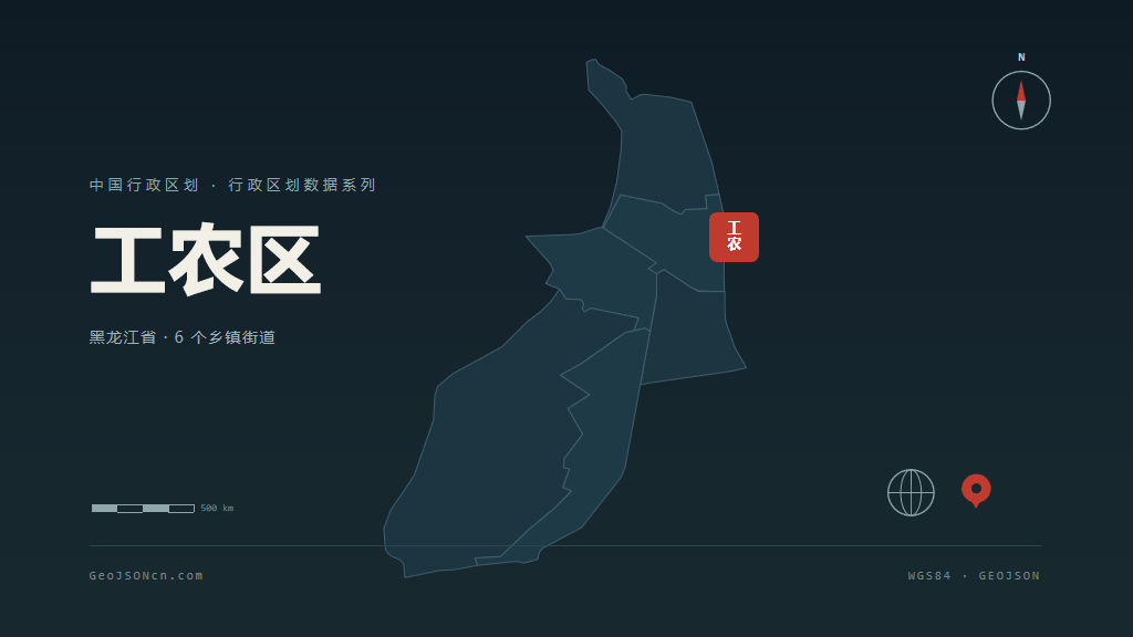 鹤岗工农区矢量行政区划地图
