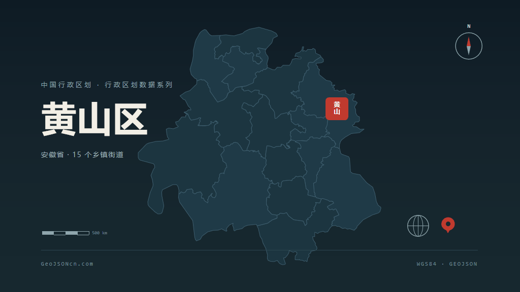 黄山黄山区矢量行政区划地图