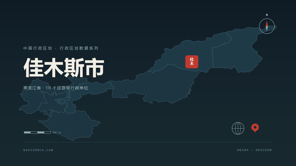 佳木斯市地图ppt预览