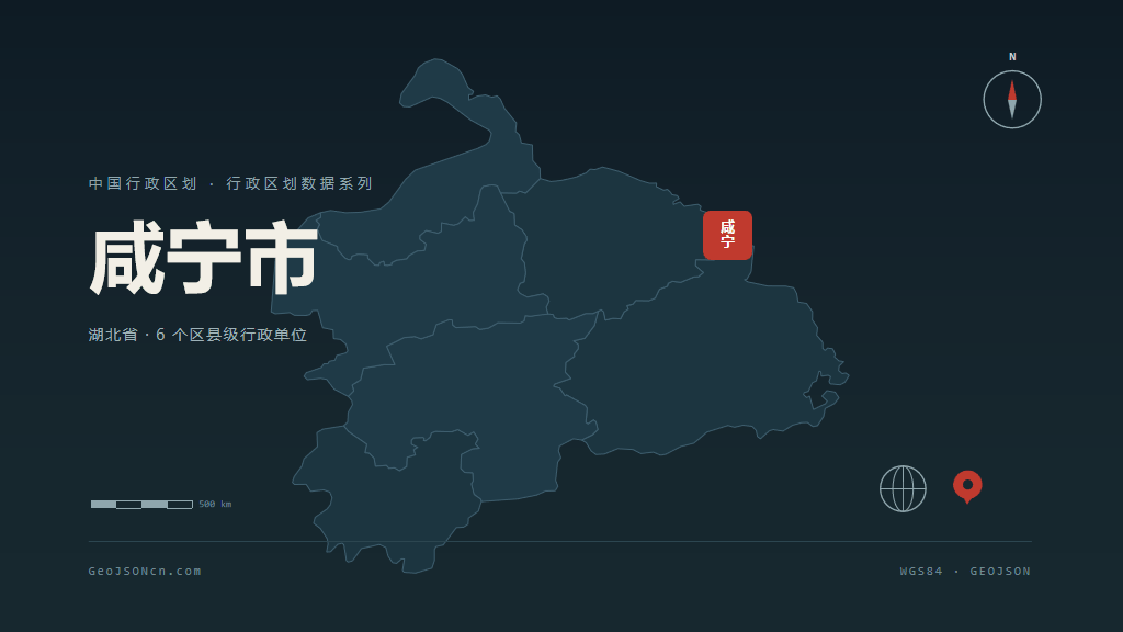 咸宁市地图ppt预览