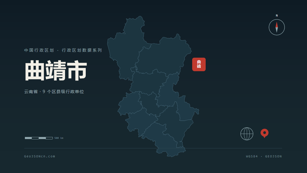 曲靖市地图ppt预览