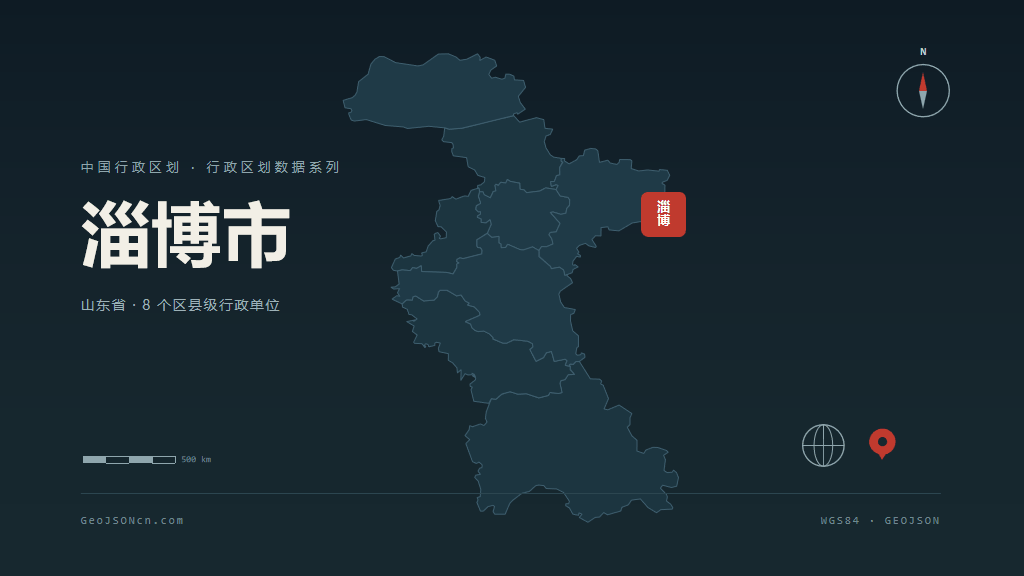 淄博市地图ppt预览