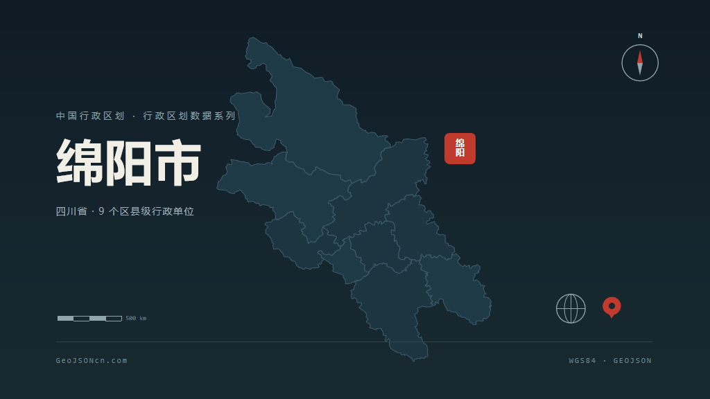 绵阳市地图ppt预览