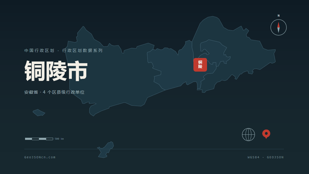 铜陵市地图ppt预览