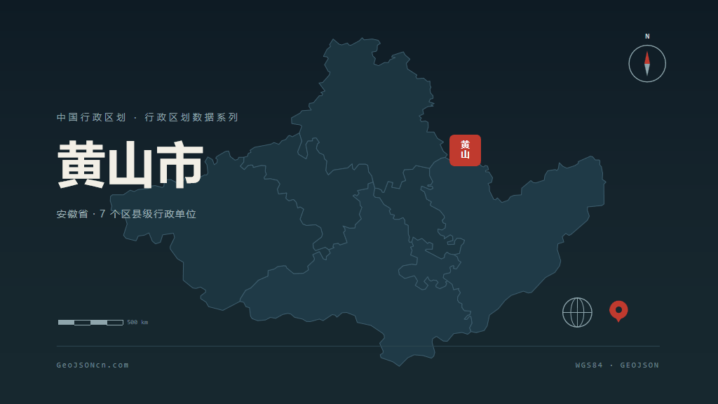 黄山市地图ppt预览